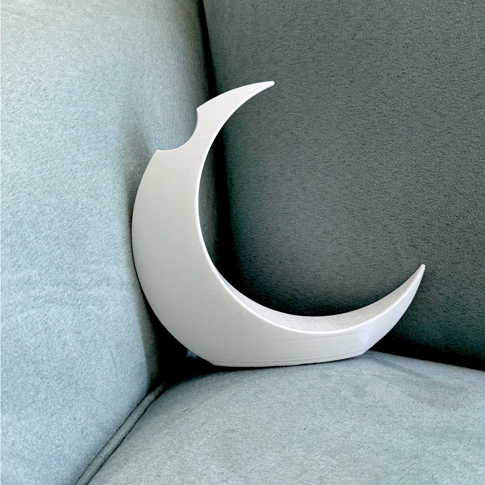Minimalist White Crescent Moon Decorative Vase
